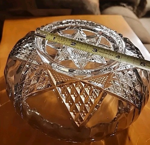 Rare Antique EAPG Pattern  Lancaster Glass Star 7" Round Serving Bowl Candy Dish - Picture 16 of 17