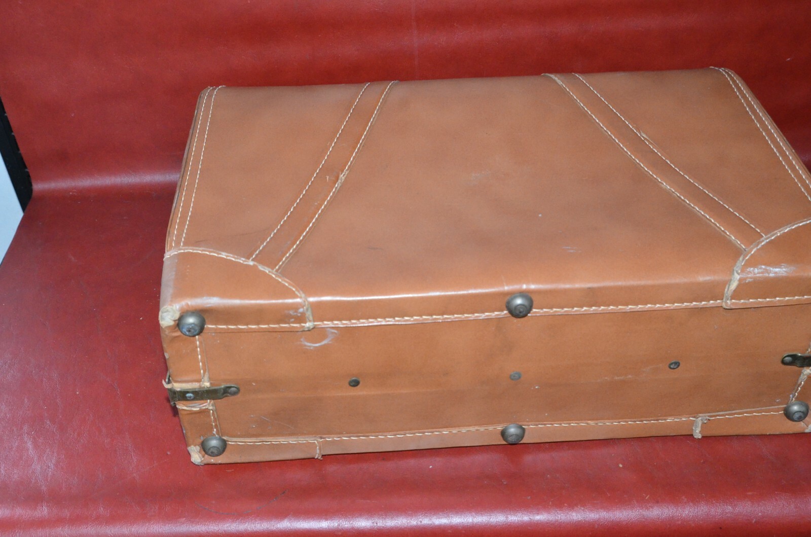 Vintage Air Pak  Faux Leather Suitcase Case Bag Trunk Luggage Retro 21x14x7 Prop