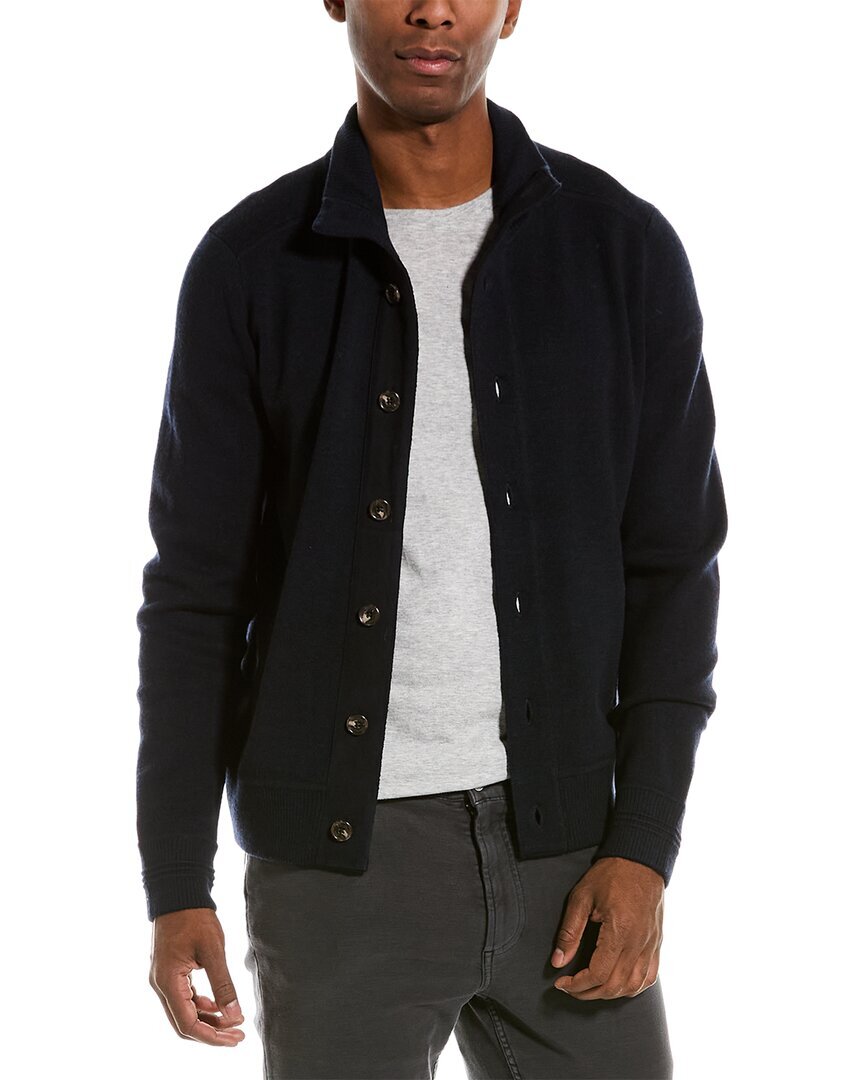 Мужской кардиган с имитацией замши из шерсти мериноса Bruno Magli синего цвета M 20890₽