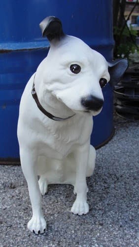 Grammophon Hund His Masters Voice Nipper Figur Skulptur Design Natur Werbefigur - Picture 2 of 4