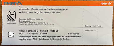 Gandersheimer Domfestspiele: Walk the Line - die große Johnny Cash Show 9.8.2025