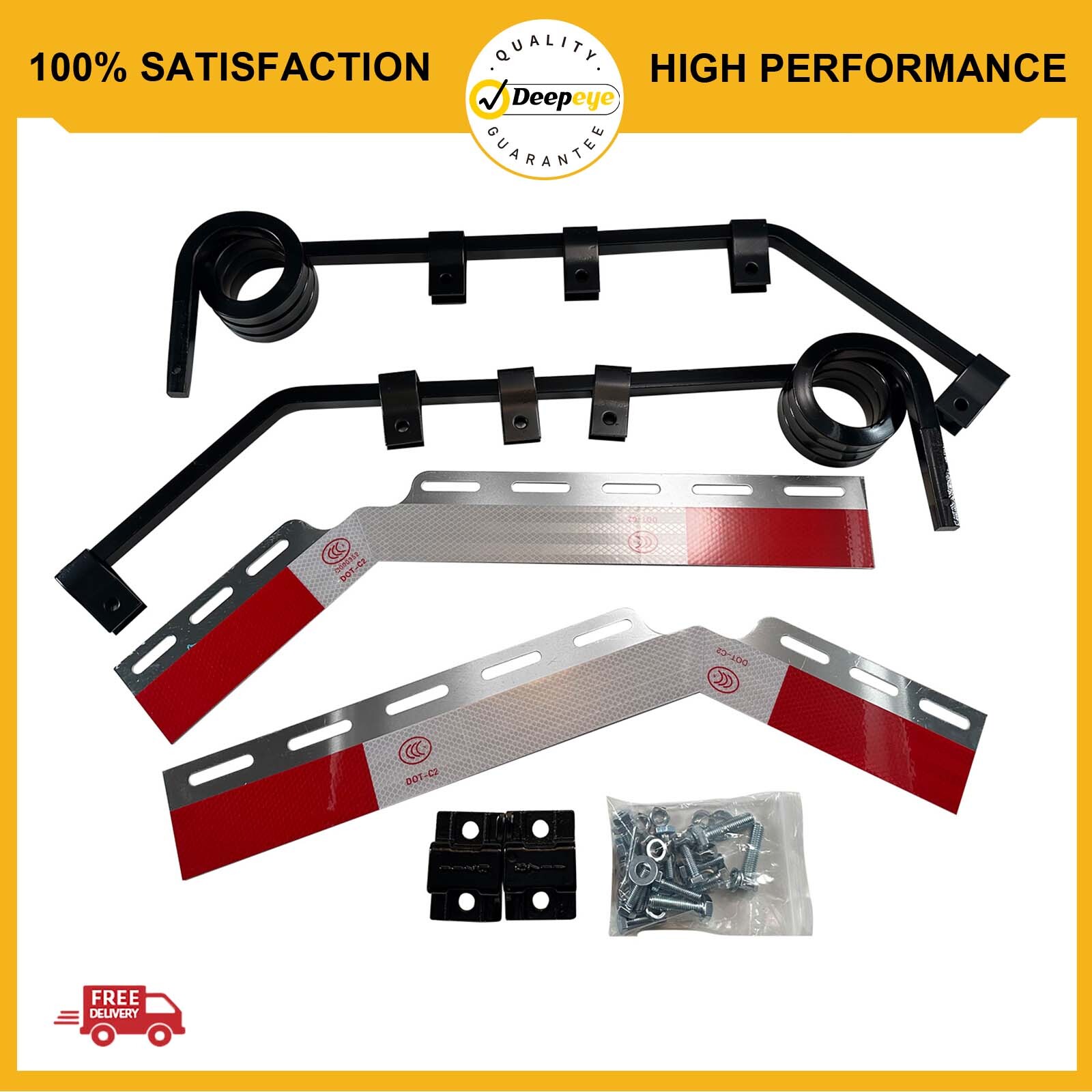 L&R Angle Down Bar Type Truck Mud Flap Hangers Complete Kit for Trailers 3 Coil