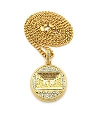 Hip Hop Gold Last Supper Pendant 24" Rope, Box, Cuban Link Chain Necklace