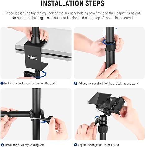 NEEWER Tischkamera Halterung verstellbar Lichtstativ flexibler Arm | UK-Verkäufer - Bild 6 von 6