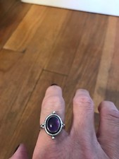 New amethyst sterling silver ring size 6 free shipping