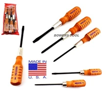 Grace 6pc Screwdriver Set Phillips Flat Hone Mechanic Wood Handle HCS-6 USA Made