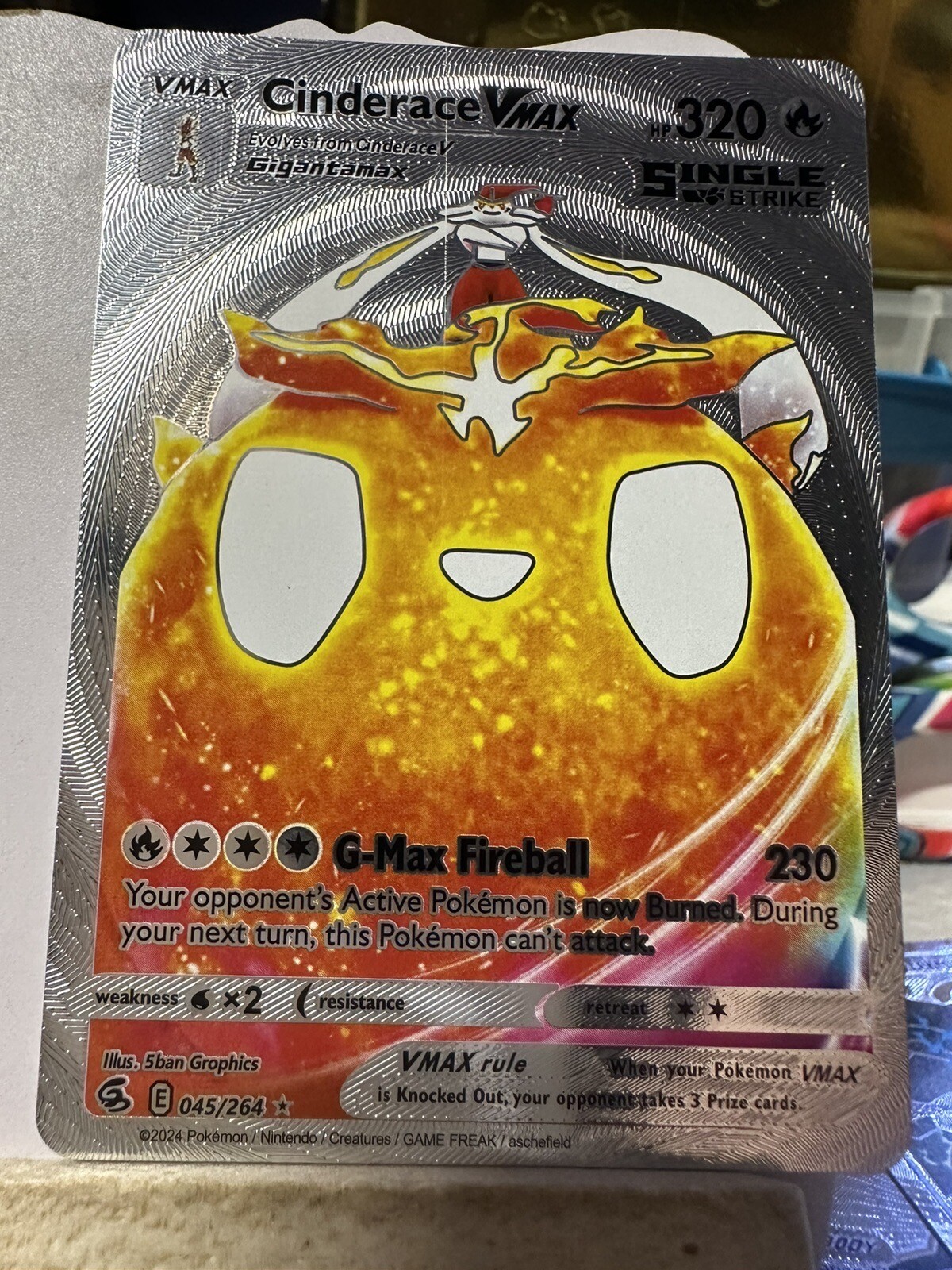 Cinderace Vmax Silver Foil Fan Art 🖼️ Hp320 NM