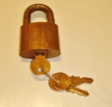 Vintage Collectible Junkunc Bros American Lock Co Brass Padlock  Key Chicago USA
