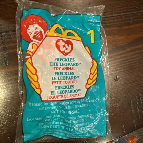 TY Teenie Beanie Babies McDonald's 1999 Freckles the Leopard #1  Sealed Vintage