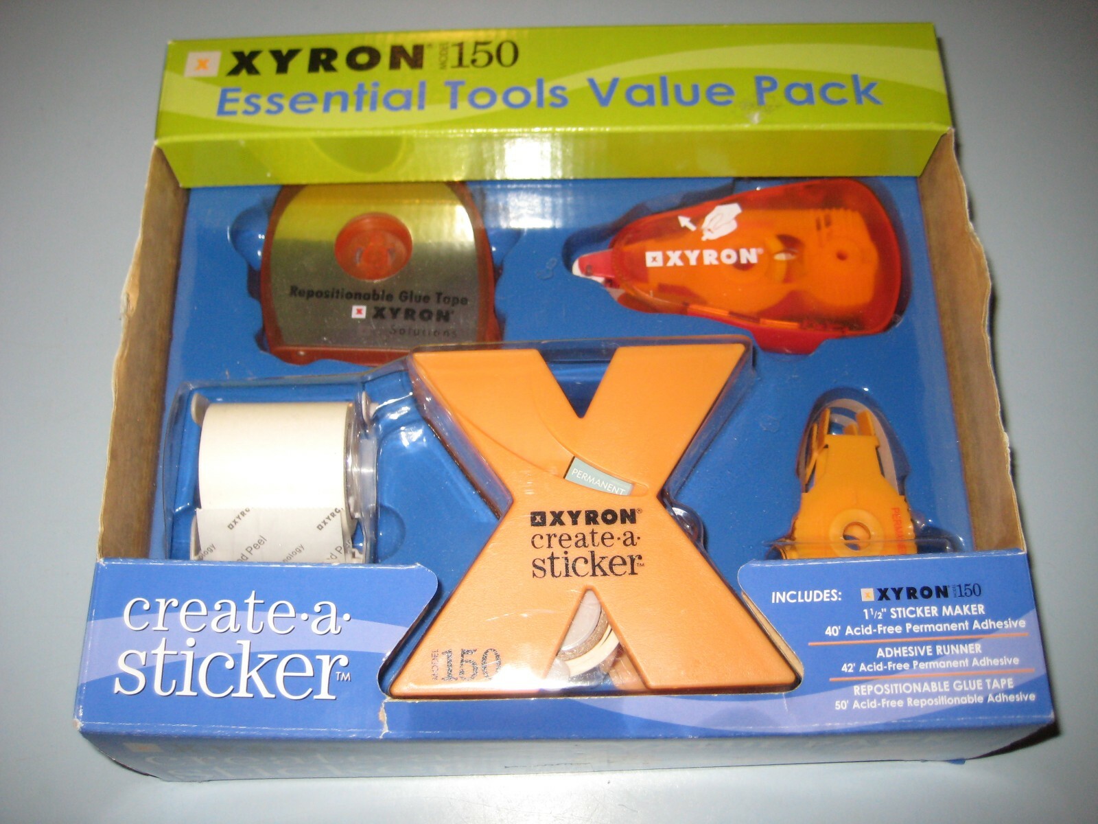 XYRON 150 CREATE A STICKER Essential Tools Value Pack Adhessive Runner Glue Tape