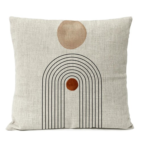 Geometric Boho Bohemia Pillow Sun And Moon Landscape Cushion Leaves Throw Linen - Picture 43 of 48