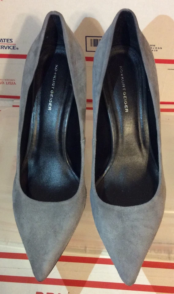 Zapatos de salón clásicos de gamuza gris KURT GEIGER para mujer talla 40 EUR (NUEVO SIN CAJA) Foto 4 de 4