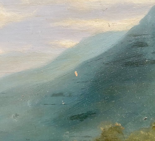 Agnes Pringle Original 1905 Landscape Oil on Academy Board With River & Mtns. - Picture 6 of 18