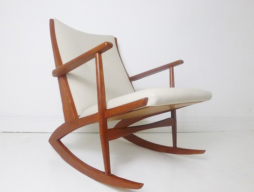 ATEMBERAUBENDER VINTAGE DÄNISCHER TEAK MODELL 97 KUBUS SCHAUKELSTUHL - SOREN GEORG JENSEN - Bild 5 von 6