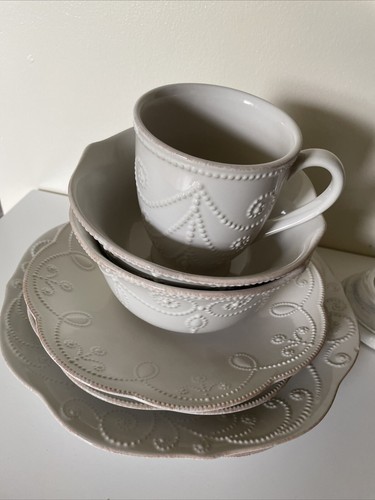 Lenox French Perle Cream 7-Piece Set - Dinner Plates, Bowl, Mug | Discontinued - Picture 17 of 17