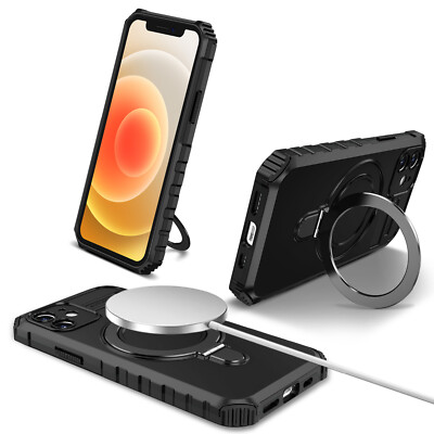 For iPhone 16/15/14/13/12/11 Pro Max Slim Magnetic Ring Holder Stand Rugged Case