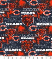 NFL CHICAGO BEARS WEATHERED LOOK 100 COTTON FABRIC MATERIAL BY THE 1/2 YARD