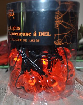 NEW SPOOKED LED STRING LIGHTS 6 FT GARLAND Halloween 3D Pumpkin 10 LEDs