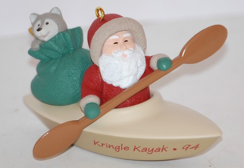 1994 "Kringle's Kayak" Hallmark Andenken hängende Ornament - Bild 5 von 9