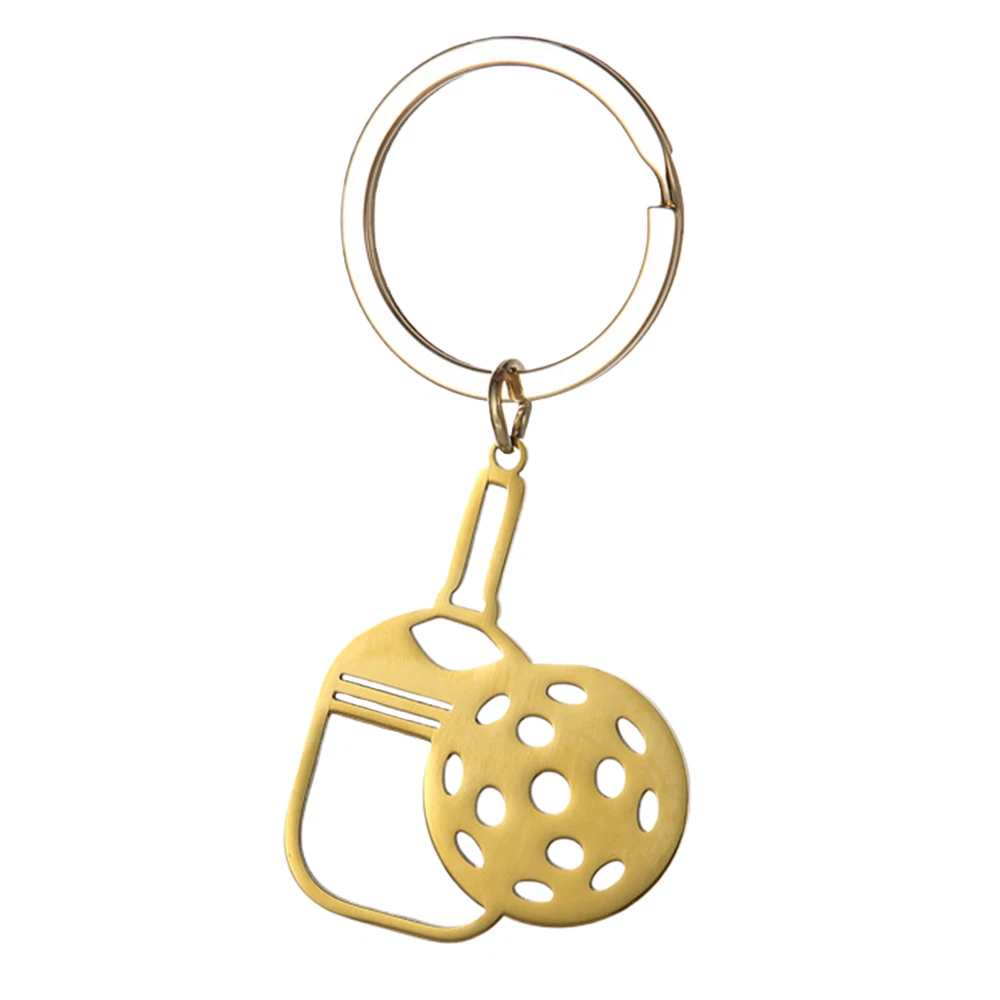 Pickleball Racket and Ball Keychain - Stainless Steel Sporty Bag Pendant Pickleball Racket and Ball Keychain - Stainless Steel Sporty Bag Pendant