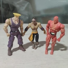 Lot of 3pcs 4" JAZWARES Street Fighter Red Seth Guile Action Figure