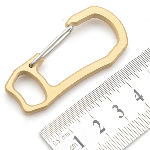 Solid Brass Carabiner Key Ring Key Chain Buckle Clip Snap Hook Handbag Clasp EDC - Picture 4 of 9