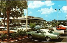 Steak n Shake Fla. Restaurant Early 1970's Cars Advertising Chrome VTG Postcard 