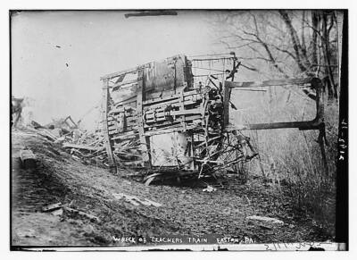 Wreck of Teacher's train. Easton, Pa. c1900 Large Old Photo
