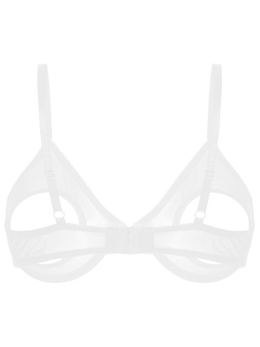 Soutien gorge femme bonnets ouverts soutien gorge bretelles réglables bralette voir à travers vêtements de nuit - Photo 20 sur 40