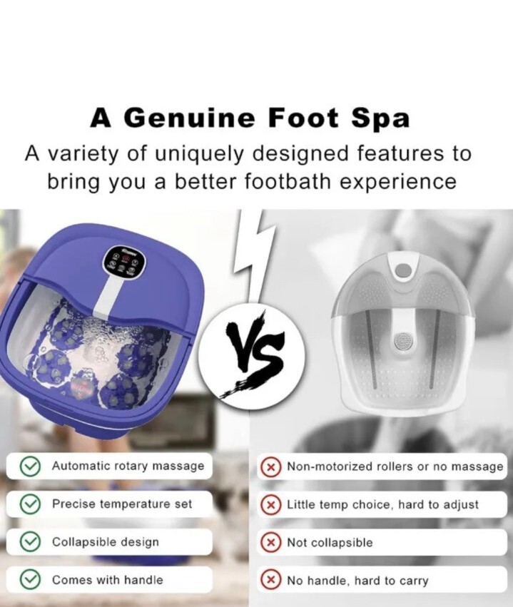 HOSPAN Collapsible Foot Spa Electric Rotary Massage Foot Bath eBay