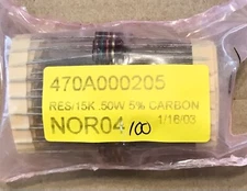 15K Ohm 1/2 Watt 5% Carbon Composite Resistor (100 Piece Lot)