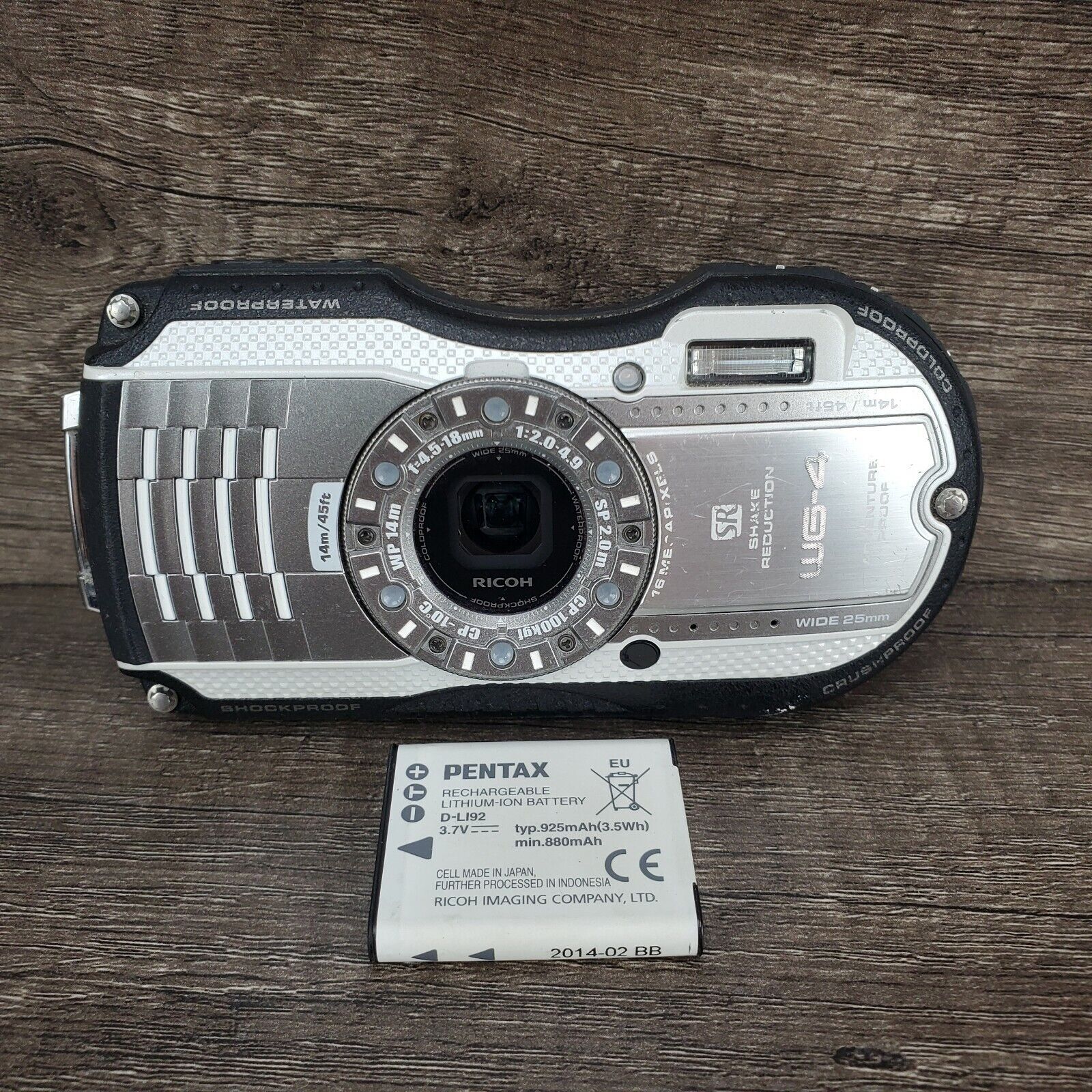 Ricoh WG-4 GPS Waterproof Digital Camera - Untested