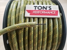 8mm Suppression Core Braided Cloth Green With Yellow Tracer Spark Plug Wire Foot 8mm Suppression Core Braided Cloth Green With Yellow Tracer Spark Plug Wire Foot