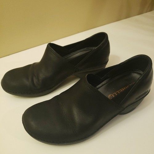Merrell Shoes Women Size 7.5 Black Leather EMMA Heel Casual Comfort J45646 - Picture 5 of 16