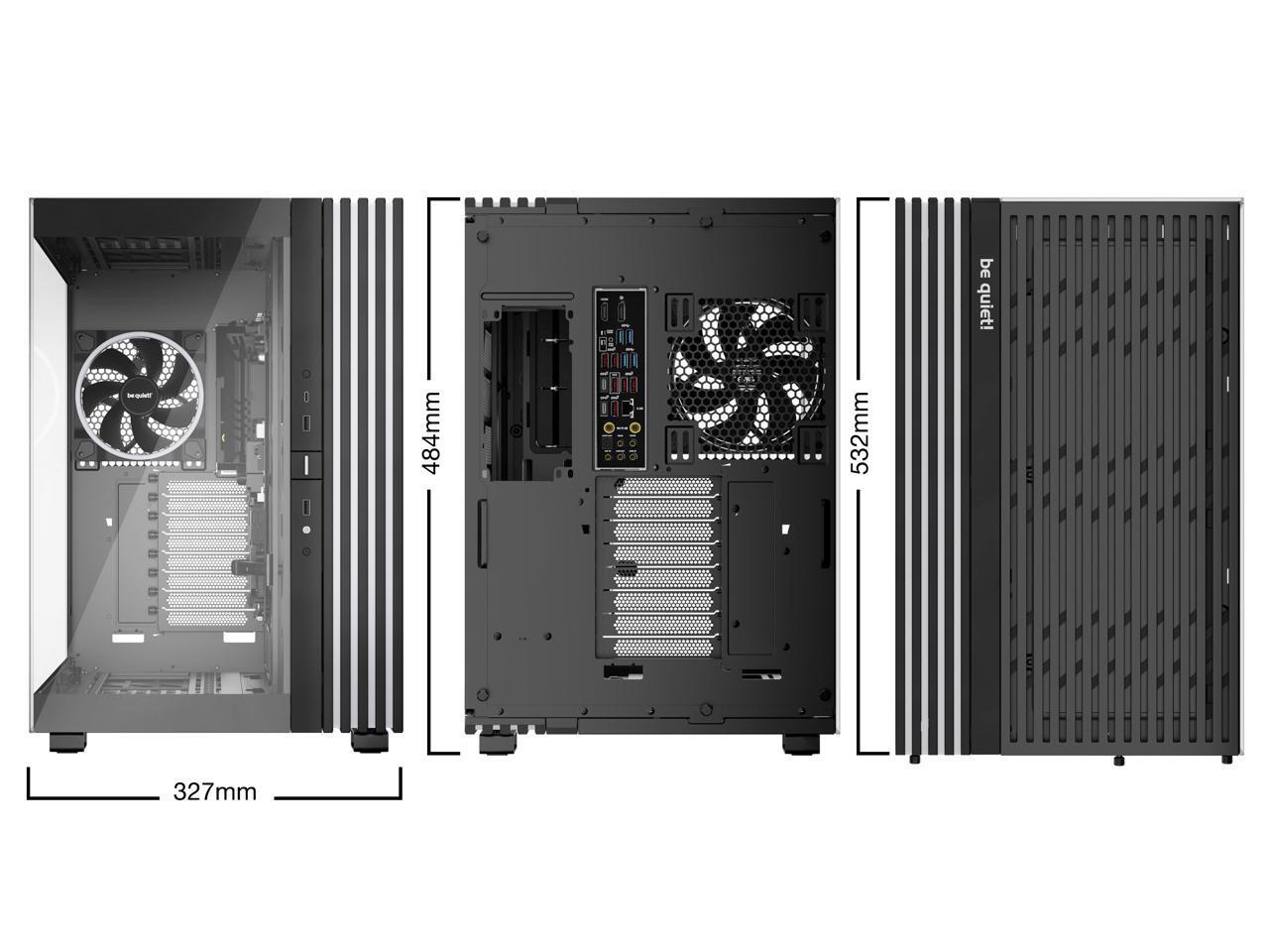 соблюдайте тишину ЛЕГКАЯ ОСНОВА 900 FX Black ABS Сталь закаленное стекло ATX Full Tower Ca