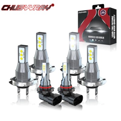 For Chrysler Crossfire 2004-2008 -6X H7 H7 9006 LED Headlight Fog Light Bulbs