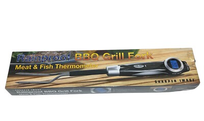 Sharper Image Rainproof BBQ Grill Fork, Meat & Fish Thermometer, New Sealed