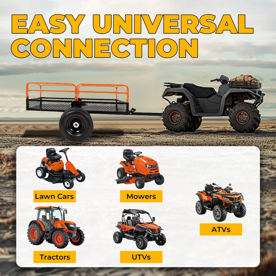 15 Cu.Ft Powder Coated Dump Trailer Tow Behind Dump Cart Utility Cart 1500 lbs - Image 4 of 4