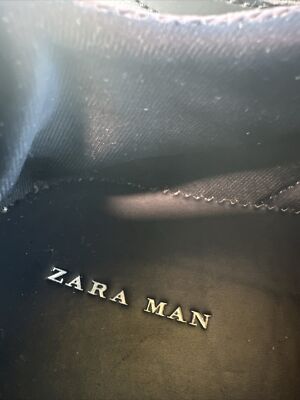 Zara Man 42 EU 9 US Vegan Faux Black Leather Shoes/Sneakers 