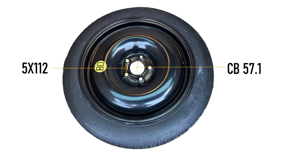 Ersatzrad Notrad Reserverad 17" fur VW GOLF 5-6-7-8 mit Etui 125/80R17 - Bild 3 von 4