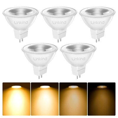 5x Linkind MR16 GU5.3 LED Leuchtmittel, dimmbare LED Glühbirne 2700k