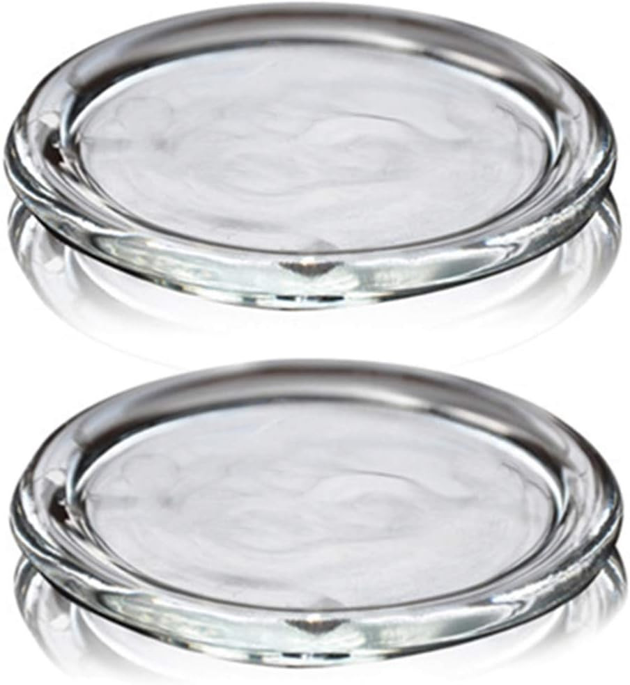 3" Clear Beautiful Transparent Round Candle Plate