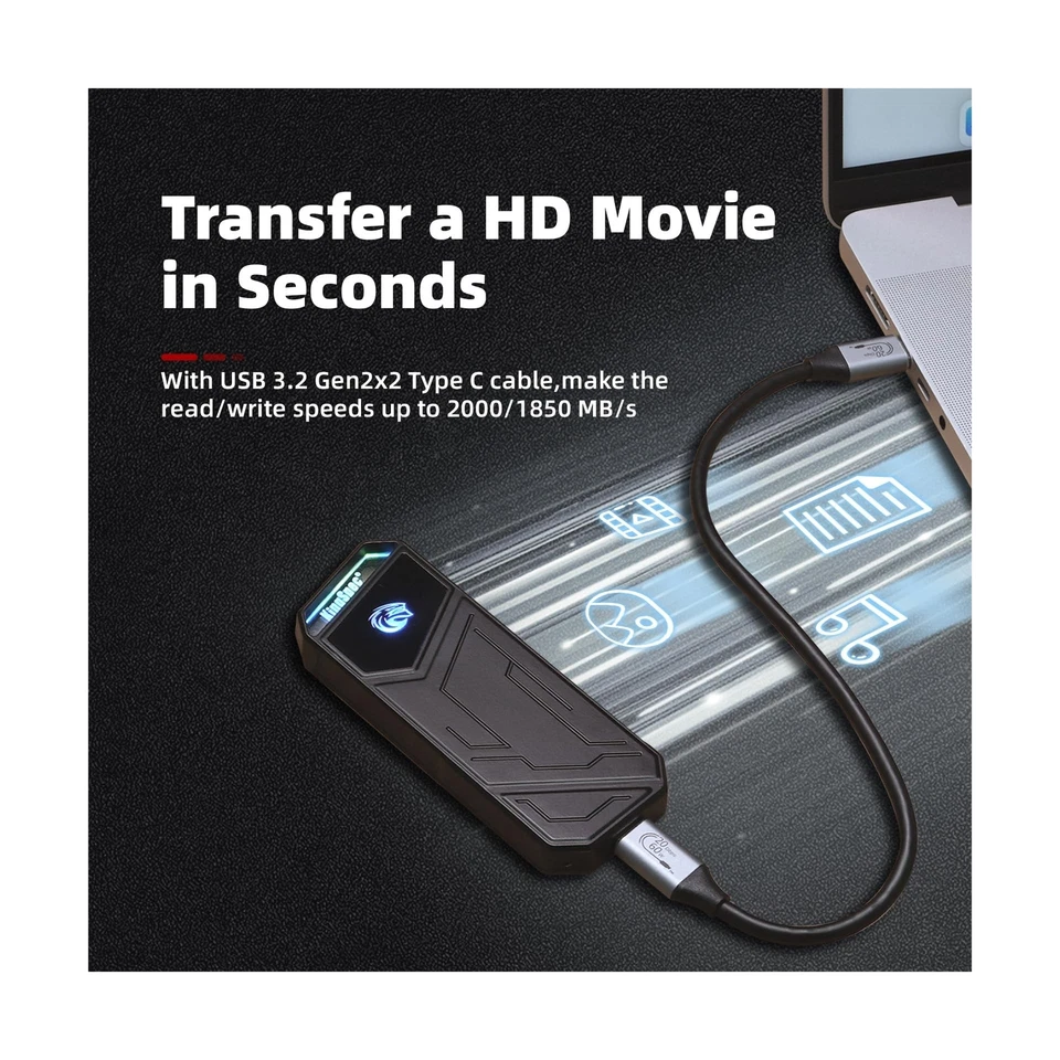 KingSpec Z5 2TB External SSD - 2100MB/s, Portable Solid State Hard Drives wit... - Image 2 of 4