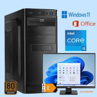 Homeoffice PC Intel i5 14400 16GB DDR4 500 GB SSD Win 11 Office Monitor