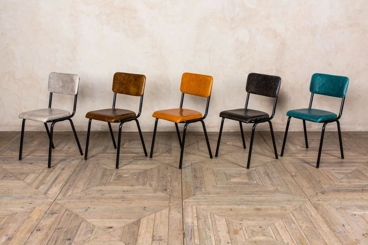 LEATHER DINING CHAIRS COLOURFUL LEATHER CAFE RESTAURANT CHAIRS