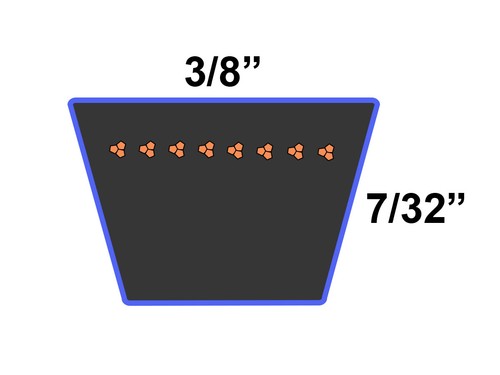 MTD 754-0153, 754-0273, 754-0367 strapazierfähiger Aramid Ersatzgurt 3/8x34 - Bild 2 von 3