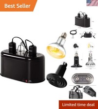 Dual Reptile Light Fixture, Reptile Heat Lamp Combo Pack Include 100W Full Sp...