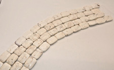 White Howlite Turquoise 27mm x 19mm Smooth Rectangle Beads 16" Strand 