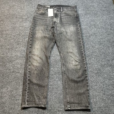 Levis 551 Z Authentic Straight Jeans Mens 30x30 Black LOOSE Straight Leg Big E