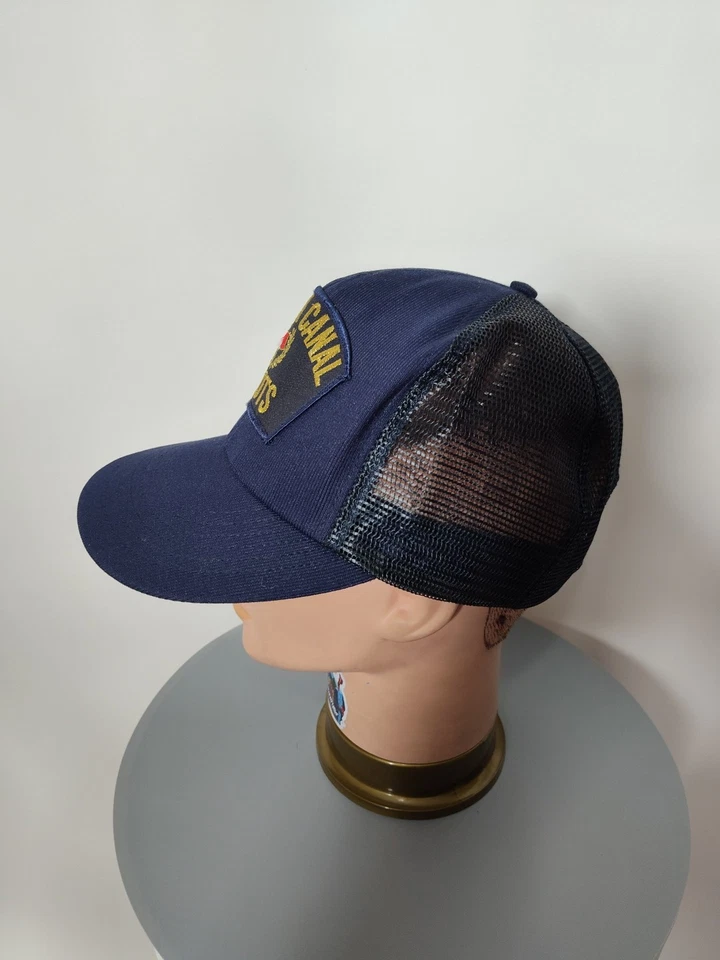 Sombrero de Camionero Vintage Pilotos del Canal de Panamá CARDINAL Hecho en EE. UU. Azul Marino Foto 4 de 4